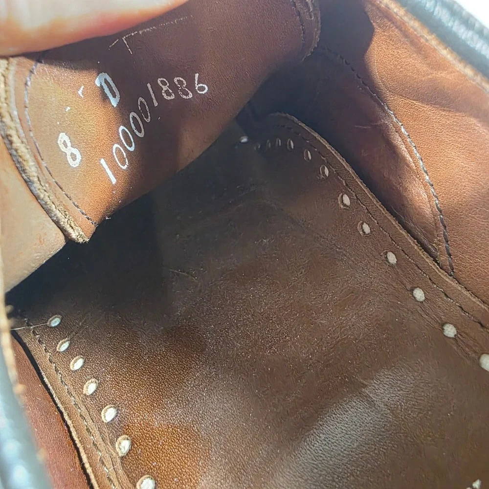Brooks Brothers Mens Tan Leather Brogue Cap Toe Oxford‎ Shoes 8 D Made in USA